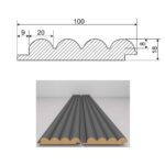 3D Πάνελ τοίχου MDF Light Walnut 2800 x 100 x 18mm, №01PA.2200.239 - Image 2