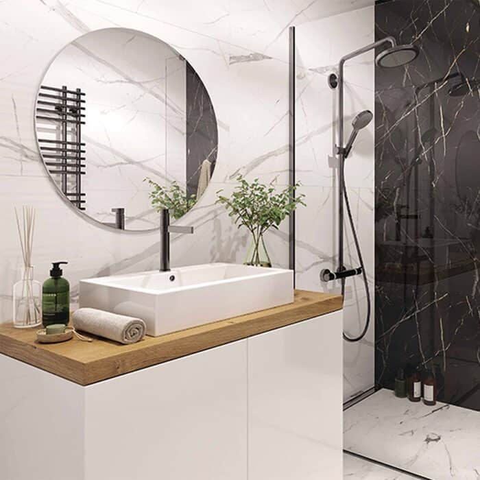 Πλακίδια Μπάνιου SPC VILO Calacatta White gloss, 300 x 600 x 4mm - Image 2