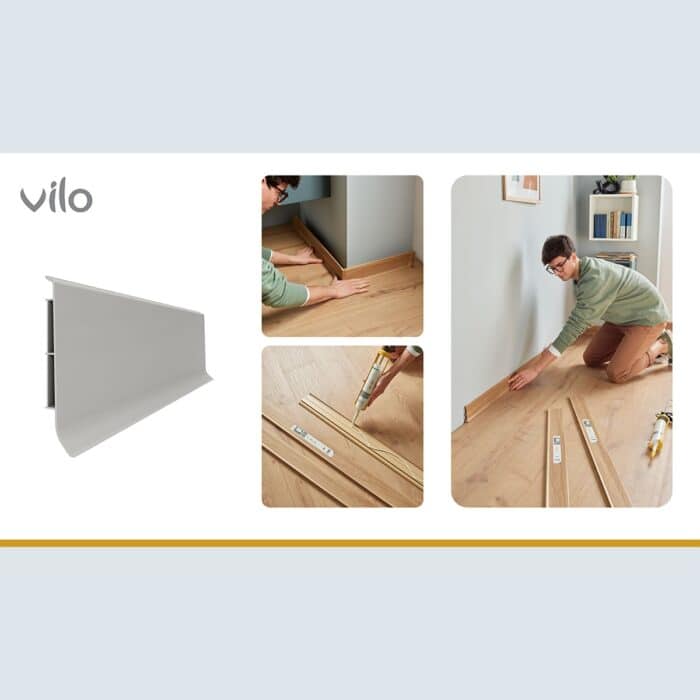 Σοβατεπί PVC Linela VILO 414 GREY, 2000 x 80 x 16mm - Image 2