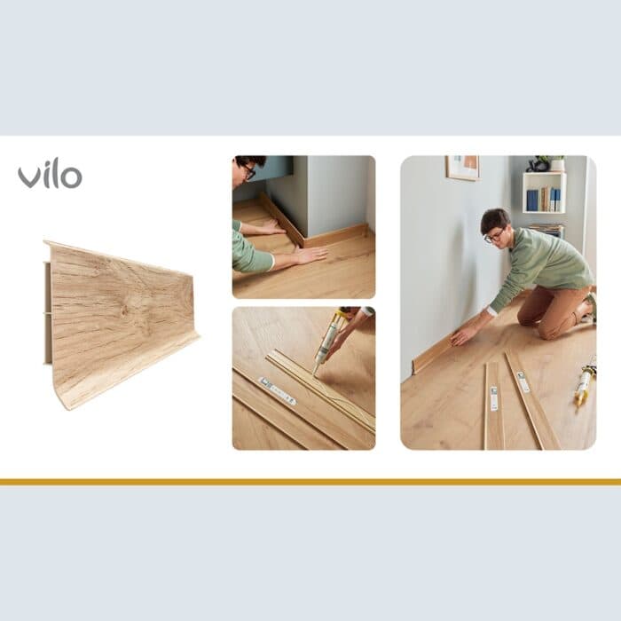 Σοβατεπί PVC Linela VILO 405 MELBOURNE OAK, 2000 x 80 x 16mm - Image 2