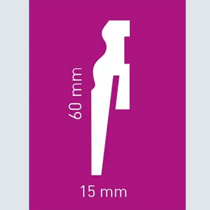 Σοβατεπί MDF PAINT-IT MP0601, 2420 x 60 x 15mm - Image 2