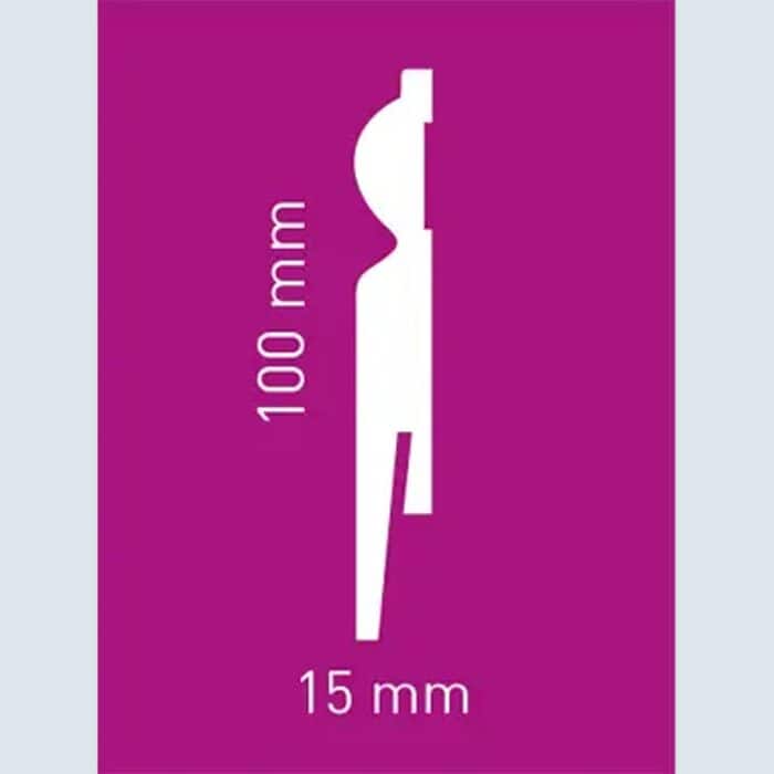 Σοβατεπί MDF PAINT-IT MP1101, 2420 x 100 x 15mm - Image 2