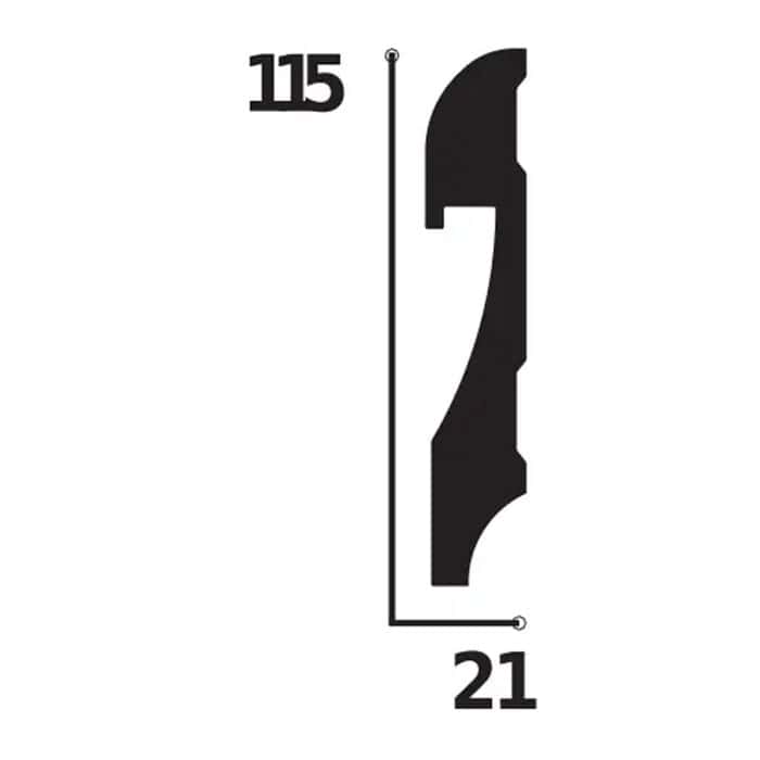 Σοβατεπί με Κρυφό Φωτισμό LED ASL-02, 2000 x 115 x 21mm - Image 2