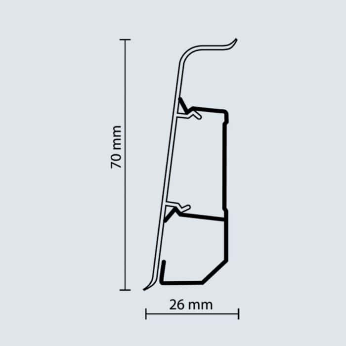 Σοβατεπί PVC INDO 03 Loft Oak, 2500 x 70 x 26mm - Image 2
