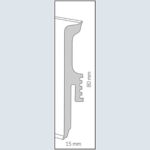 Σοβατεπί PVC Εύκαμπτο ARBITON VIGO 80 White 01, 2200 x 80 x 15mm - Image 2