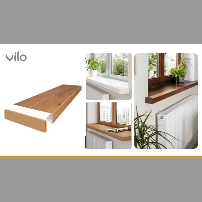 Ποδιά PVC Παραθύρου - Περβάζι - Καπάκι για εσωτερική χρήση, Vilo Καρυδιά 2000 x 380 x 56mm - Image 3