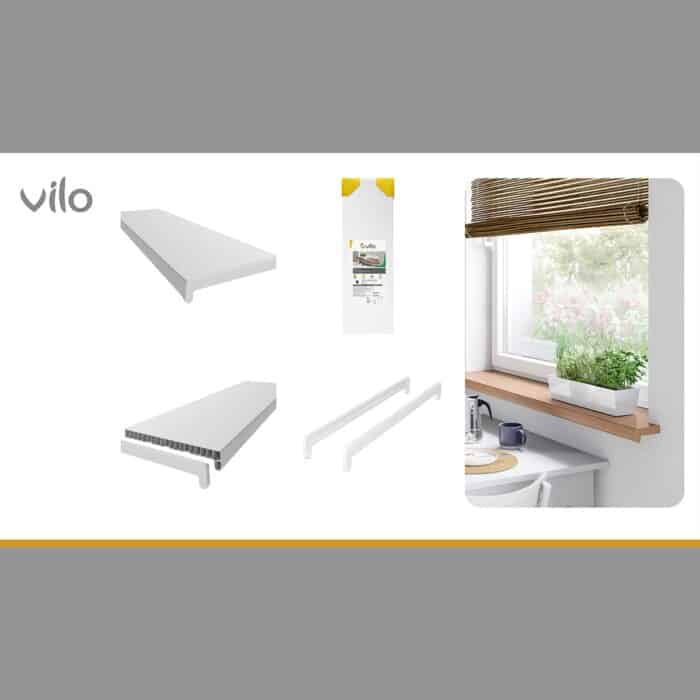 Δεξιά και Αριστερή τάπα για PVC ποδιές παραθύρων - περβάζια, VILO Καρυδιά - Image 6