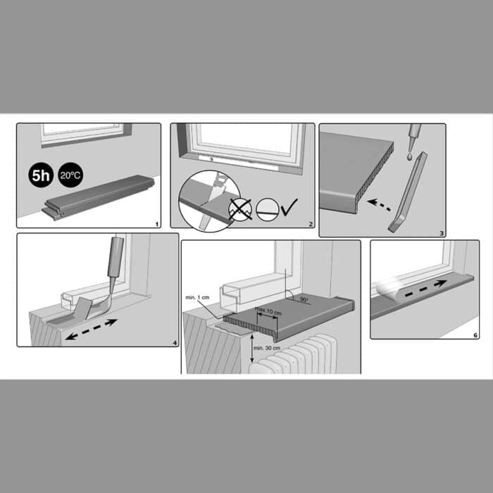 Ποδιά PVC Παραθύρου - Περβάζι για εσωτερική χρήση, Vilo Καρυδιά 1000 x 150 x 20mm - Image 3