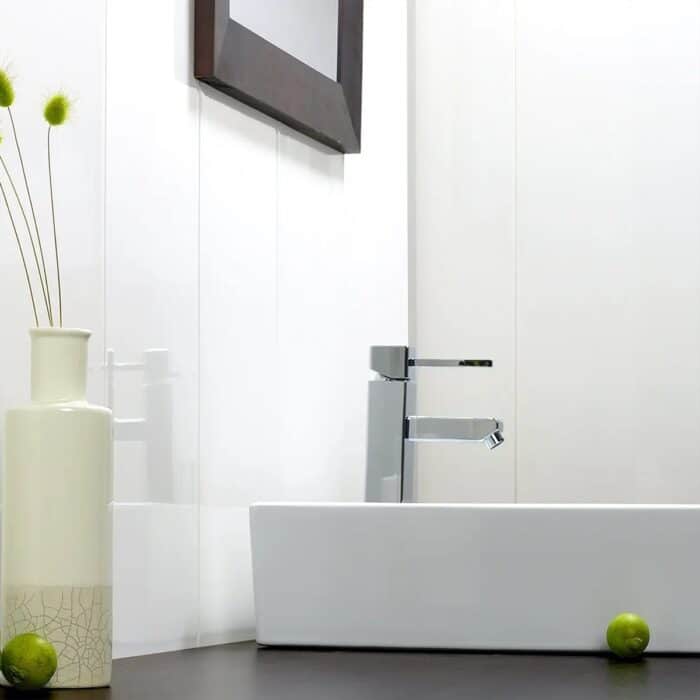 Πλαστική Επένδυση Ραμποτέ PVC Dumapan Λευκό Gloss με αρμό, 3000 x 250 x 10mm - Image 2