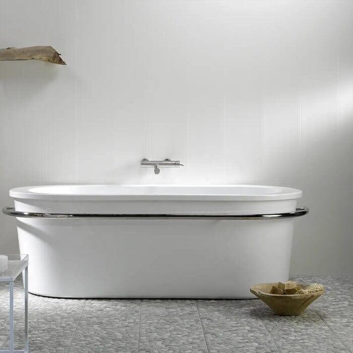 Πλαστική Επένδυση Ραμποτέ PVC Dumapan Λευκό Gloss δίχως αρμό, 3000 x 250 x 10mm - Image 2