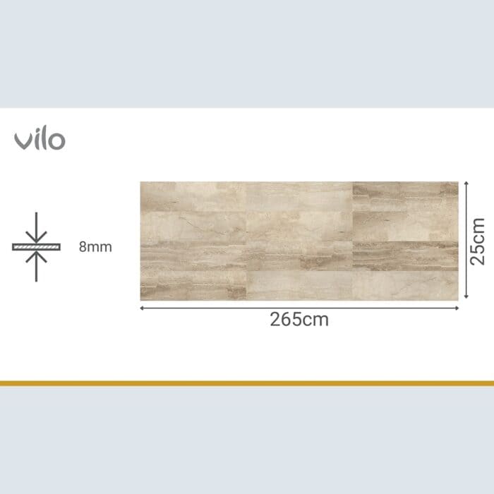 Πλαστική Επένδυση Ραμποτέ PVC VILO Brown Marble, 2650 x 250 x 8mm - Image 3