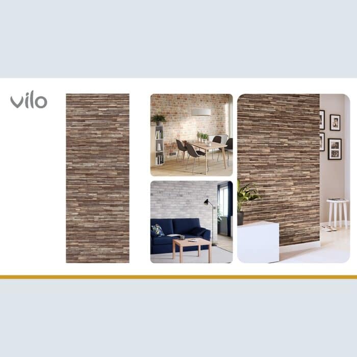 Πλαστική Επένδυση Ραμποτέ PVC VILO Brown Slate, 2650 x 250 x 8mm - Image 4