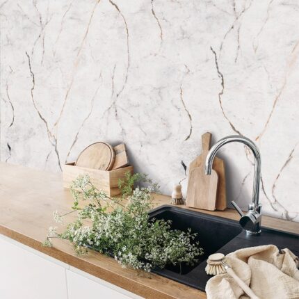 Πλαστική Επένδυση Ραμποτέ PVC VILO Gold Marble 2650 x 250 x 8mm