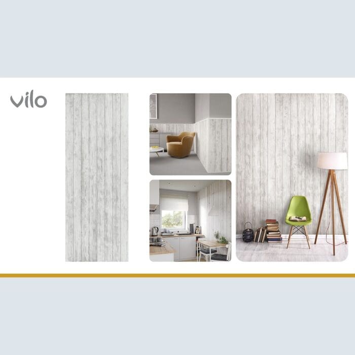 Πλαστική Επένδυση Ραμποτέ PVC VILO Grey Wood, 2650 x 250 x 8mm - Image 4