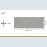 Πλαστική Επένδυση Ραμποτέ PVC VILO Silver D., 2650 x 250 x 8mm - Image 3