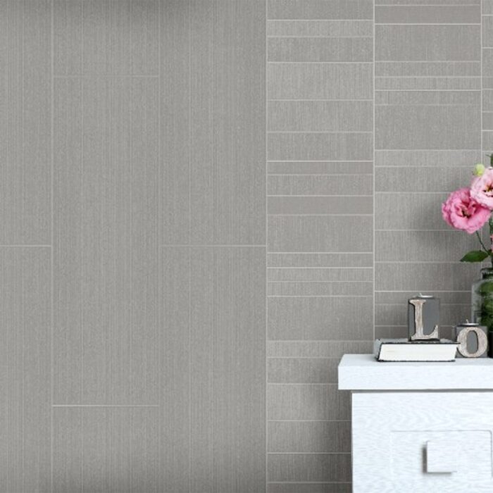 Πλαστική Επένδυση Ραμποτέ PVC VILO Silver Tiles, 2650 x 250 x 8mm - Image 2