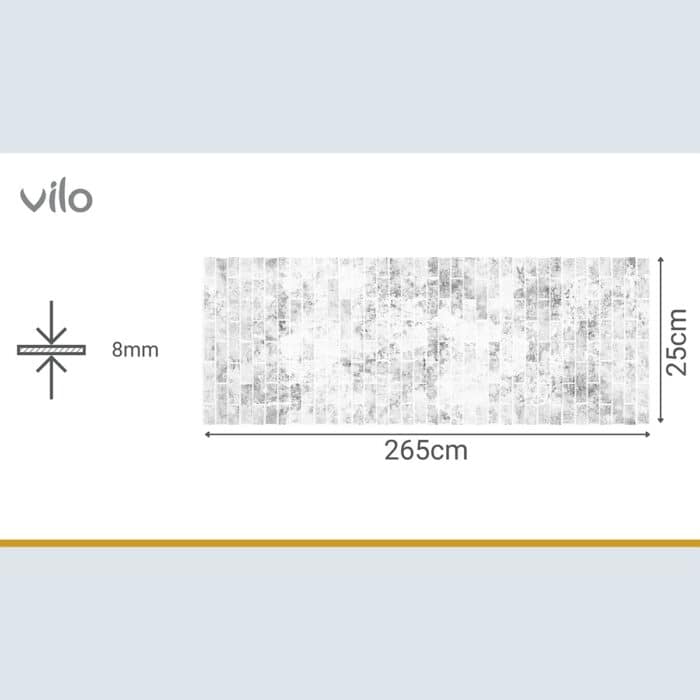 Πλαστική Επένδυση Ραμποτέ PVC VILO Street Brick, 2650 x 250 x 8mm - Image 3