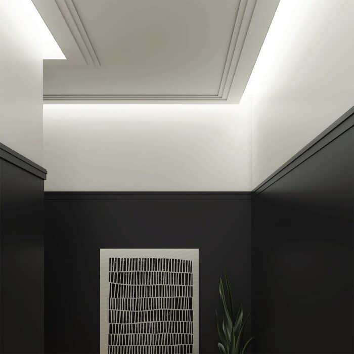 Κορνίζα οροφής με κρυφό φωτισμό HDPS DECOLUX LED ACL-005, 2m x 72mm x 41mm - Image 6