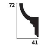 Κορνίζα οροφής με κρυφό φωτισμό HDPS DECOLUX LED ACL-005, 2m x 72mm x 41mm - Image 2