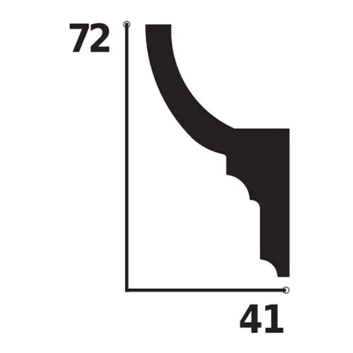 Κορνίζα οροφής με κρυφό φωτισμό HDPS DECOLUX LED ACL-005, 2m x 72mm x 41mm - Image 2