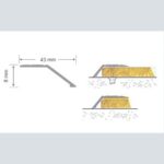 Προφίλ Αλουμινίου Προστασίας Σκαλοπατιού, 270cm x 43mm x 8mm, 021125 - Image 2