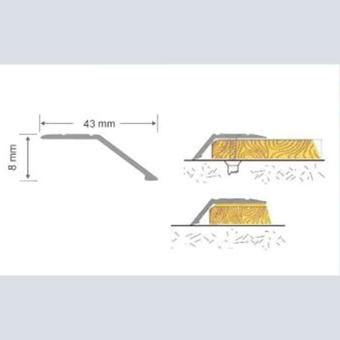 Προφίλ Αλουμινίου Προστασίας Σκαλοπατιού, 270cm x 43mm x 8mm, 021125 - Image 2