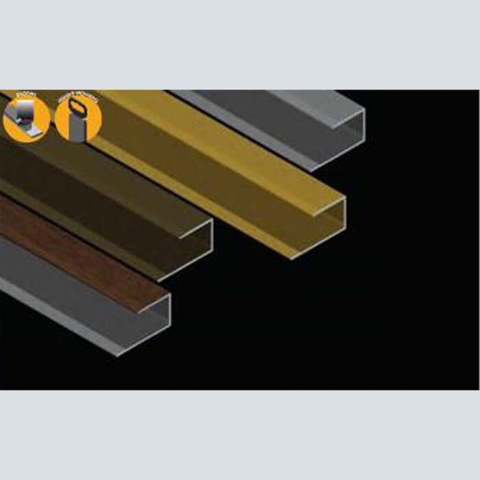 Προφίλ Αλουμινίου Τερματικό Πατώματος σε Χρυσό xρώμα, 90cm x 10.5mm, 021431 - Image 3