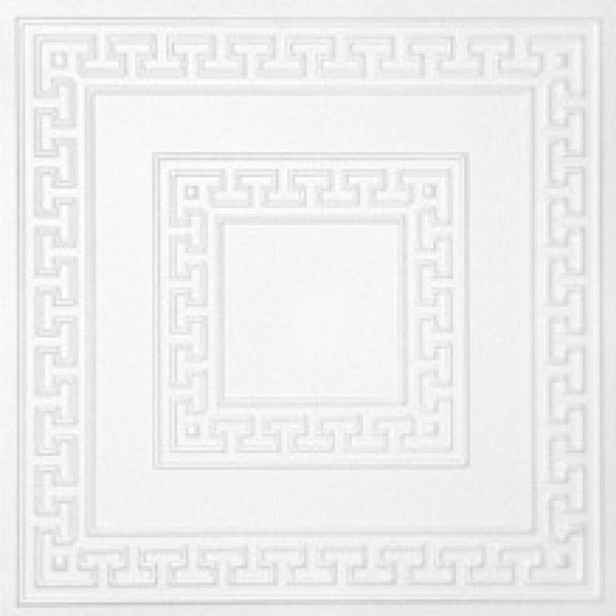 Διακοσμητικό Πάνελ Τοίχου/Οροφής №0823 Λευκό 50 x 50cm