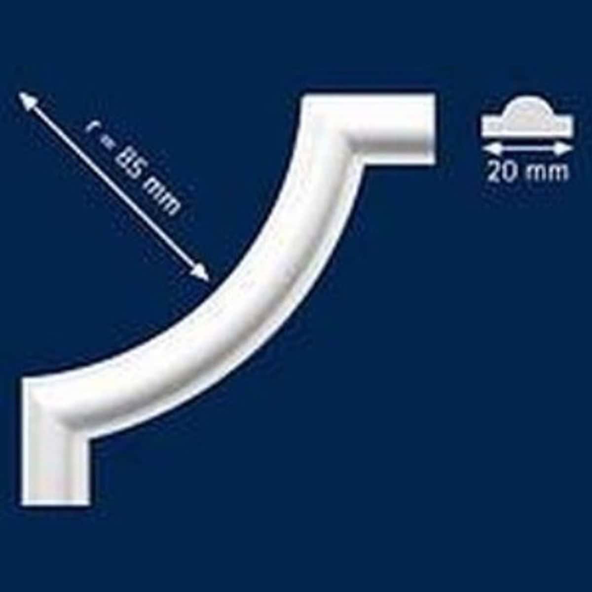 Διακοσμητική γωνία από φελιζόλ XPS / LD-BI 20 / r = 85mm - Διακοσμητική κορνίζα από φελιζόλ