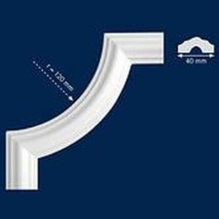 Διακοσμητική γωνία από φελιζόλ XPS / LD-BI 40 / r = 120mm ι διακοσμητική κορνίζα από φελιζόλ