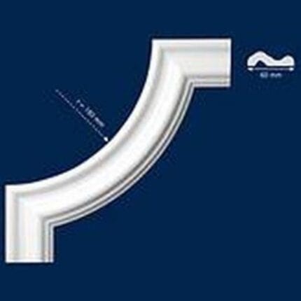 Διακοσμητική γωνία από φελιζόλ XPS / LD-BI 60 / r = 180mm - διακοσμητική κορνίζα από φελιζόλ