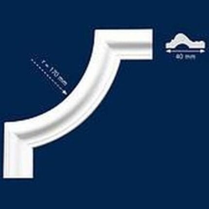 Διακοσμητική γωνία από φελιζόλ XPS / LD-BU 40 / r = 120mm - διακοσμητική κορνίζα από φελιζόλ