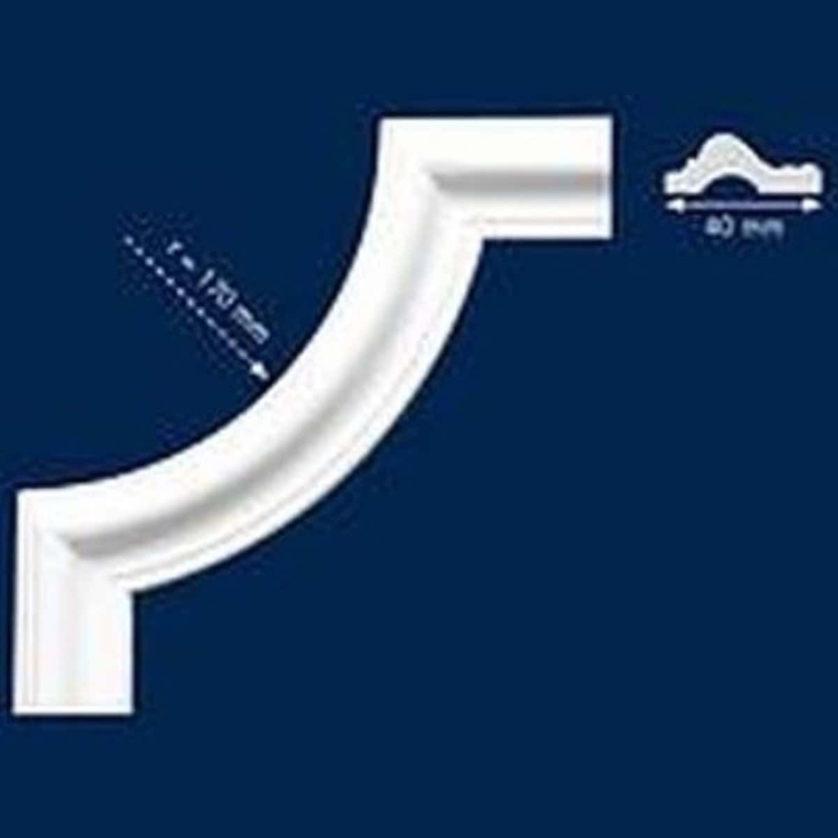 Διακοσμητική γωνία από φελιζόλ XPS / LD-BU 40 / r = 120mm - διακοσμητική κορνίζα από φελιζόλ