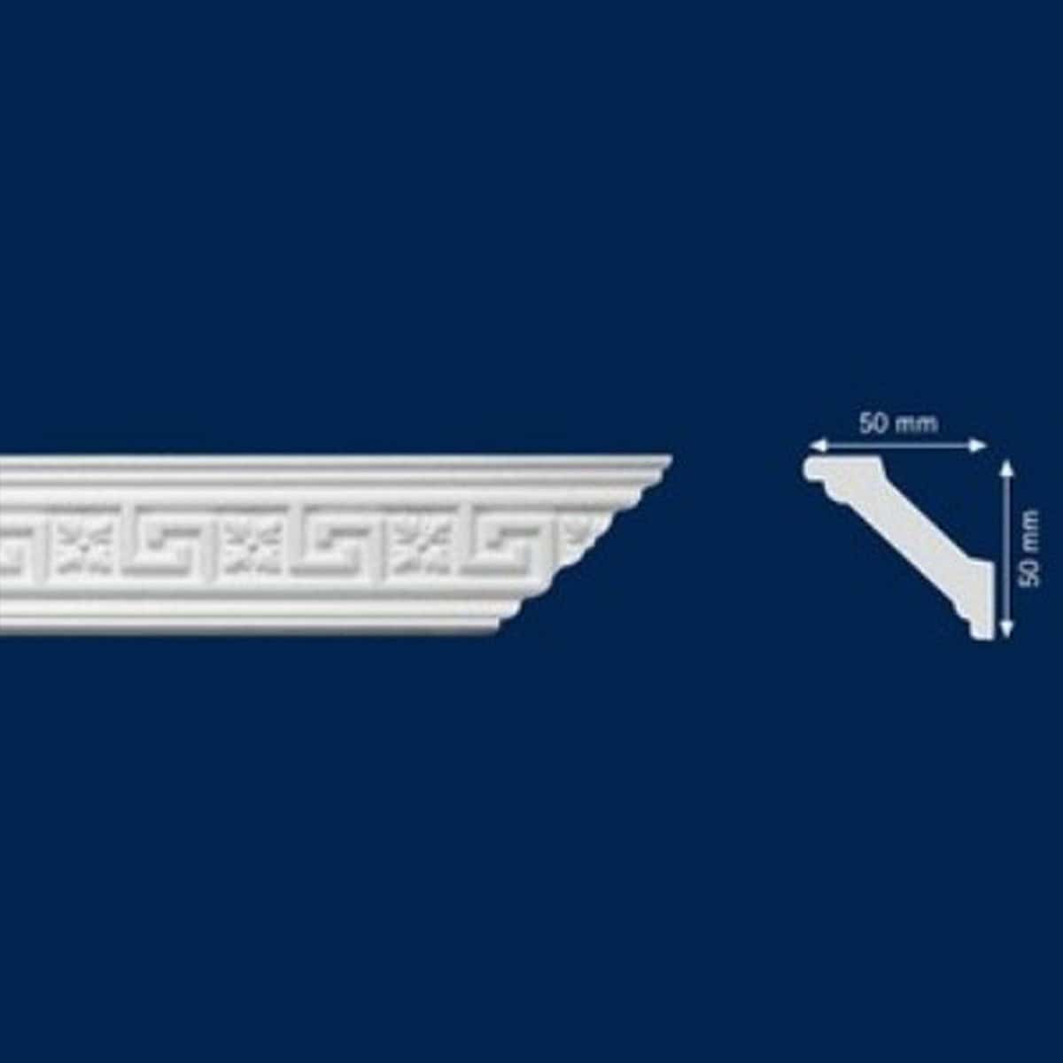 Διακοσμητική κορνίζα από φελιζόλ EPS / LD-HELENA / 2m x 50mm x 50mm