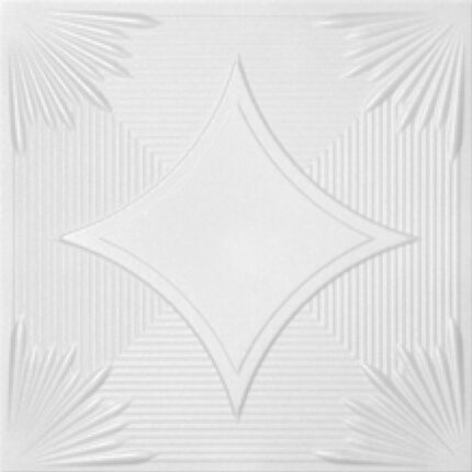 Διακοσμητικό Πάνελ Τοίχου/Οροφής №0875 Λευκό 50 x 50cm