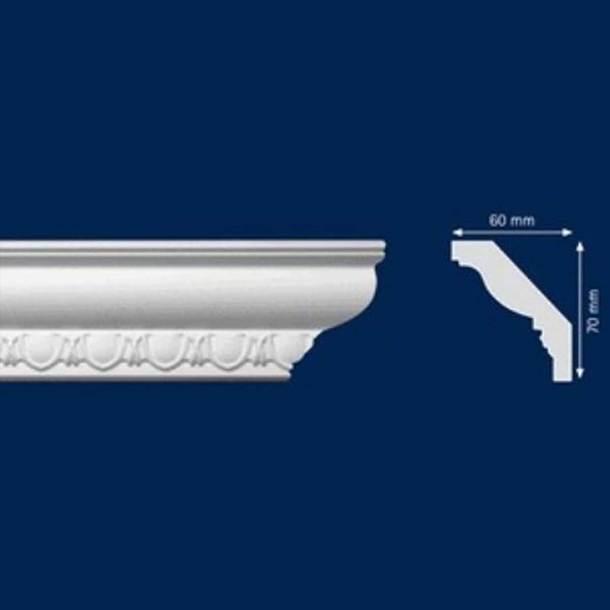 Διακοσμητική κορνίζα από φελιζόλ EPS LD / VERA / 2m x 60mm x 70mm