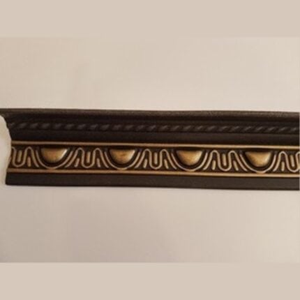 Διακοσμητική κορνίζα από φελιζόλ XPS / LD-M18 / Μαύρο-Χρυσό / 2m x 80mm x 60mm