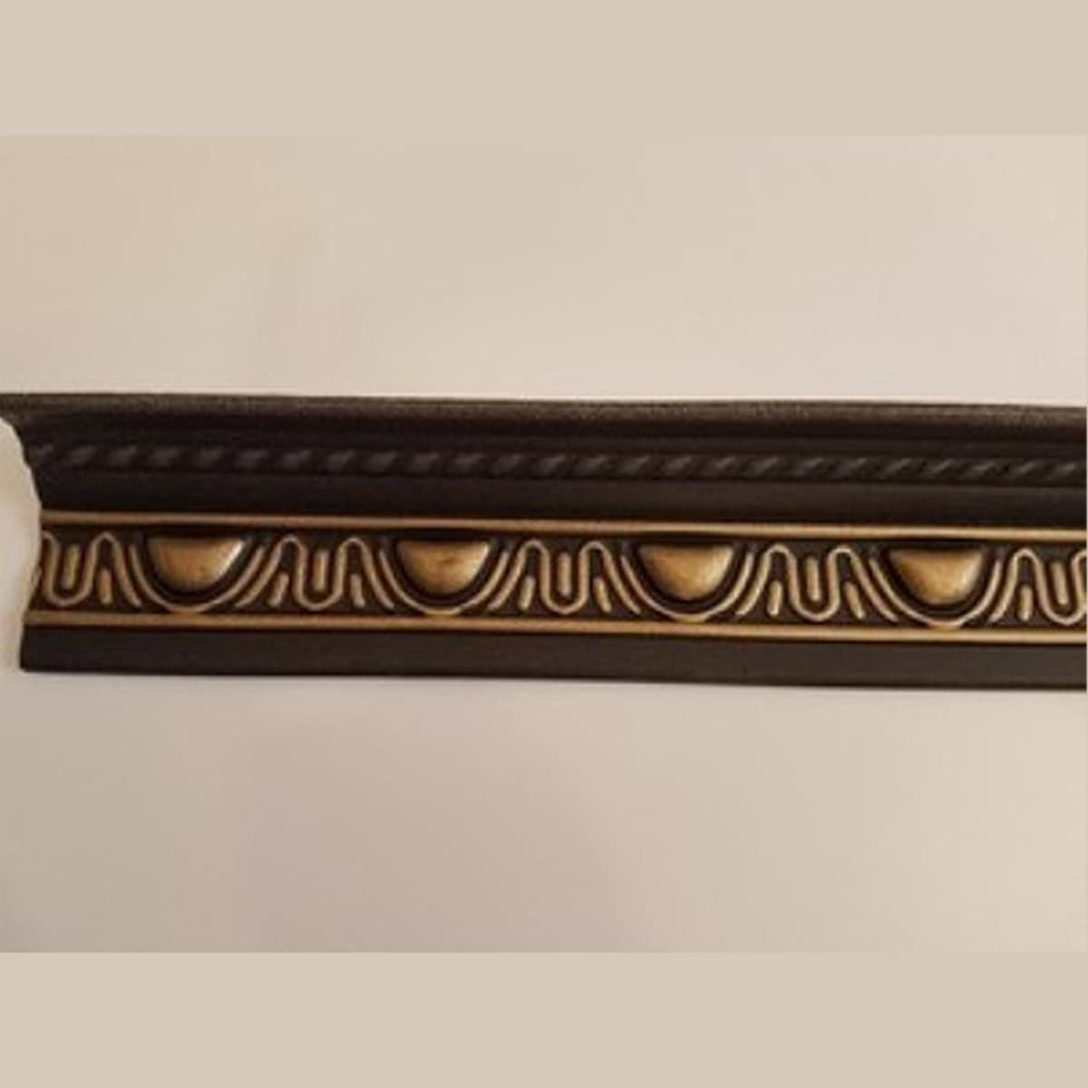 Διακοσμητική κορνίζα από φελιζόλ XPS / LD-M18 / Μαύρο-Χρυσό / 2m x 80mm x 60mm