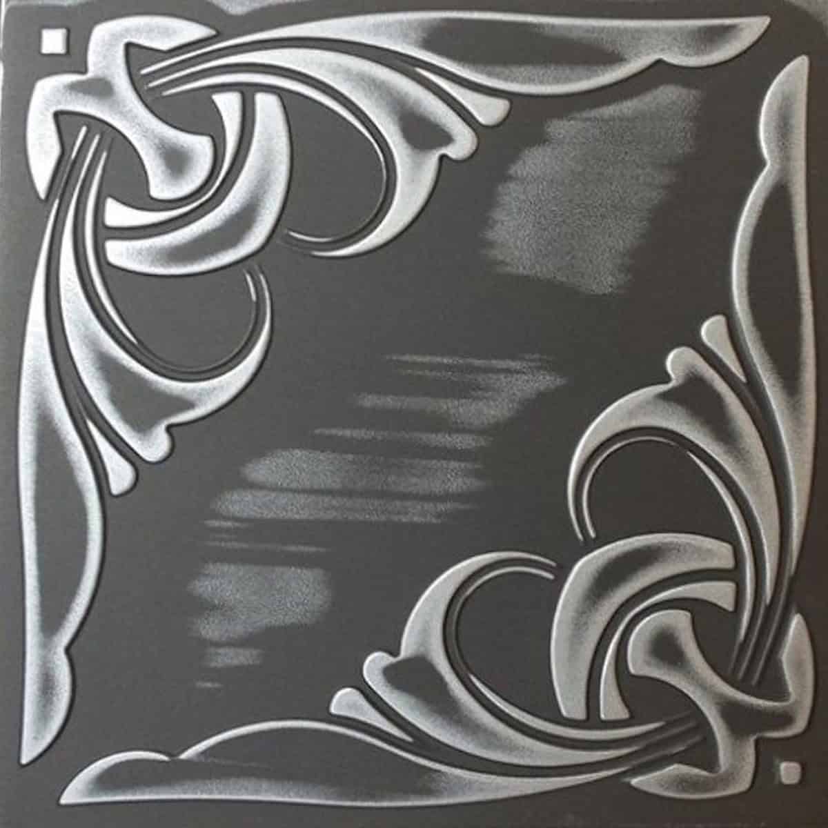 Διακοσμητικό Πάνελ Τοίχου/Οροφής RETRO Black Silver 95 50 x 50cm