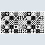 3D PVC Πάνελ 6899 Ασπρόμαυρα mix σχήματα, 960 x 485mm