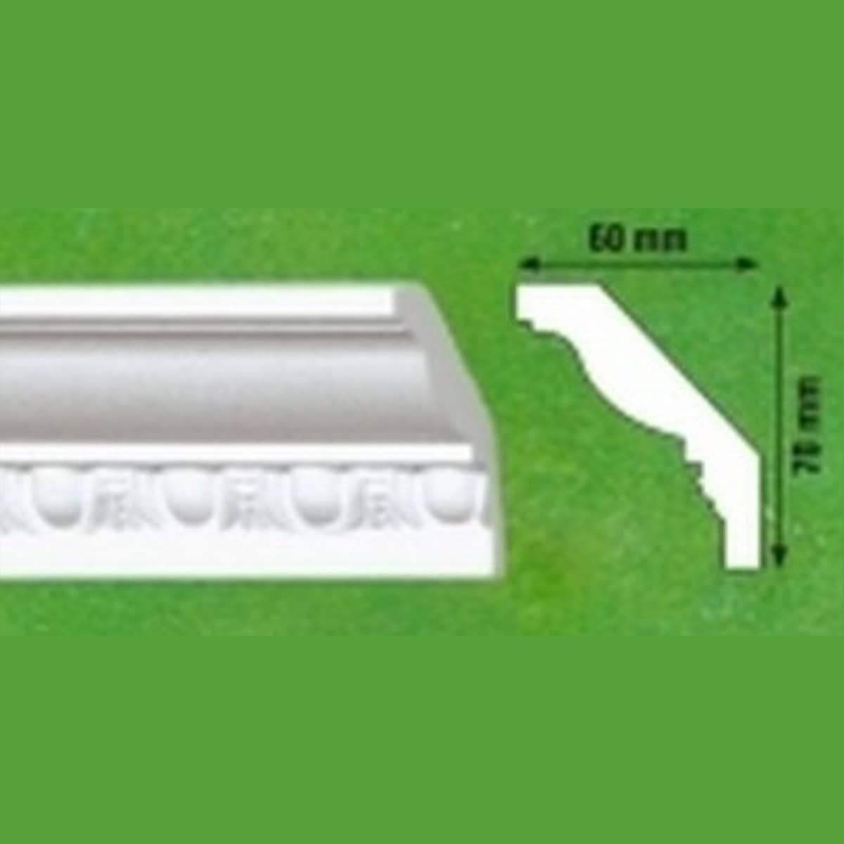 Διακοσμητική κορνίζα από φελιζόλ EPS G14 / 2m x 70mm х 60mm