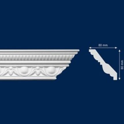 Διακοσμητική κορνίζα από φελιζόλ EPS LD / OLGA / 2m x 80mm x 80mm