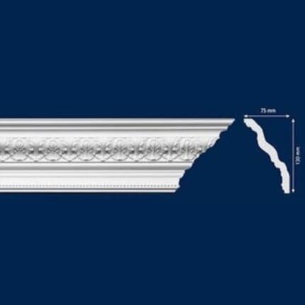 Διακοσμητική κορνίζα από φελιζόλ EPS / LD SVETA / 2m x 75mm х 130mm