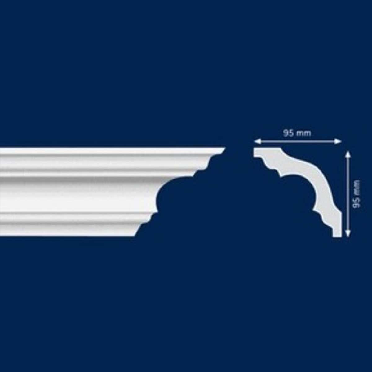 Διακοσμητική κορνίζα από φελιζόλ XPS / LD-K 130 / 2m x 95mm х 95mm