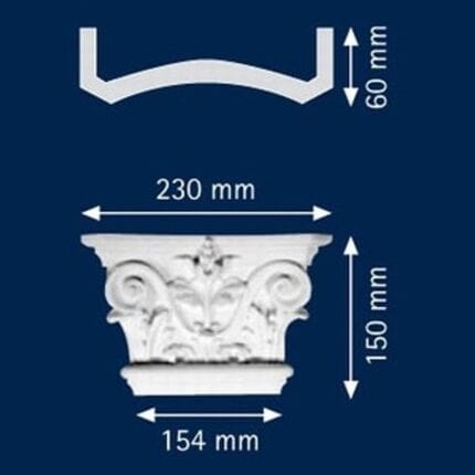 Διακοσμητικό στοιχείο πρόσοψης από φελιζόλ (Κιονόκρανο HKP 15 D)