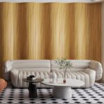 3D Πάνελ τοίχου για κυκλικές επιφάνειες MDF Flex Light Brown Oak 2800 x 60 x 18mm