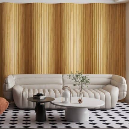 3D Πάνελ τοίχου για κυκλικές επιφάνειες MDF Flex Light Brown Oak 2800 x 60 x 18mm