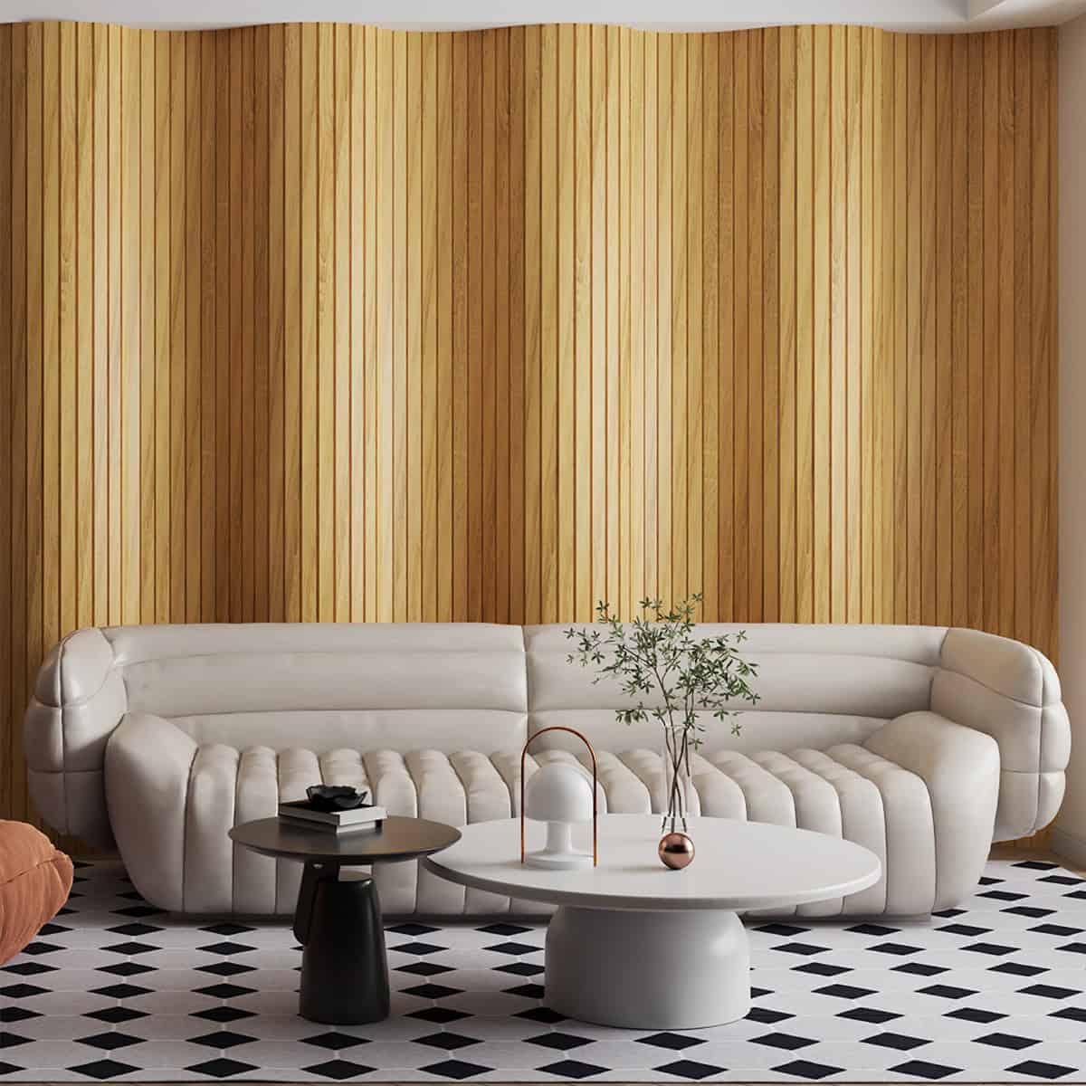 3D Πάνελ τοίχου για κυκλικές επιφάνειες MDF Flex Light Brown Oak 2800 x 60 x 18mm