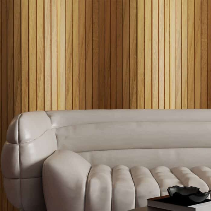 3D Πάνελ τοίχου για κυκλικές επιφάνειες MDF Flex Light Brown Oak 2800 x 60 x 18mm, 3D01 - Image 2