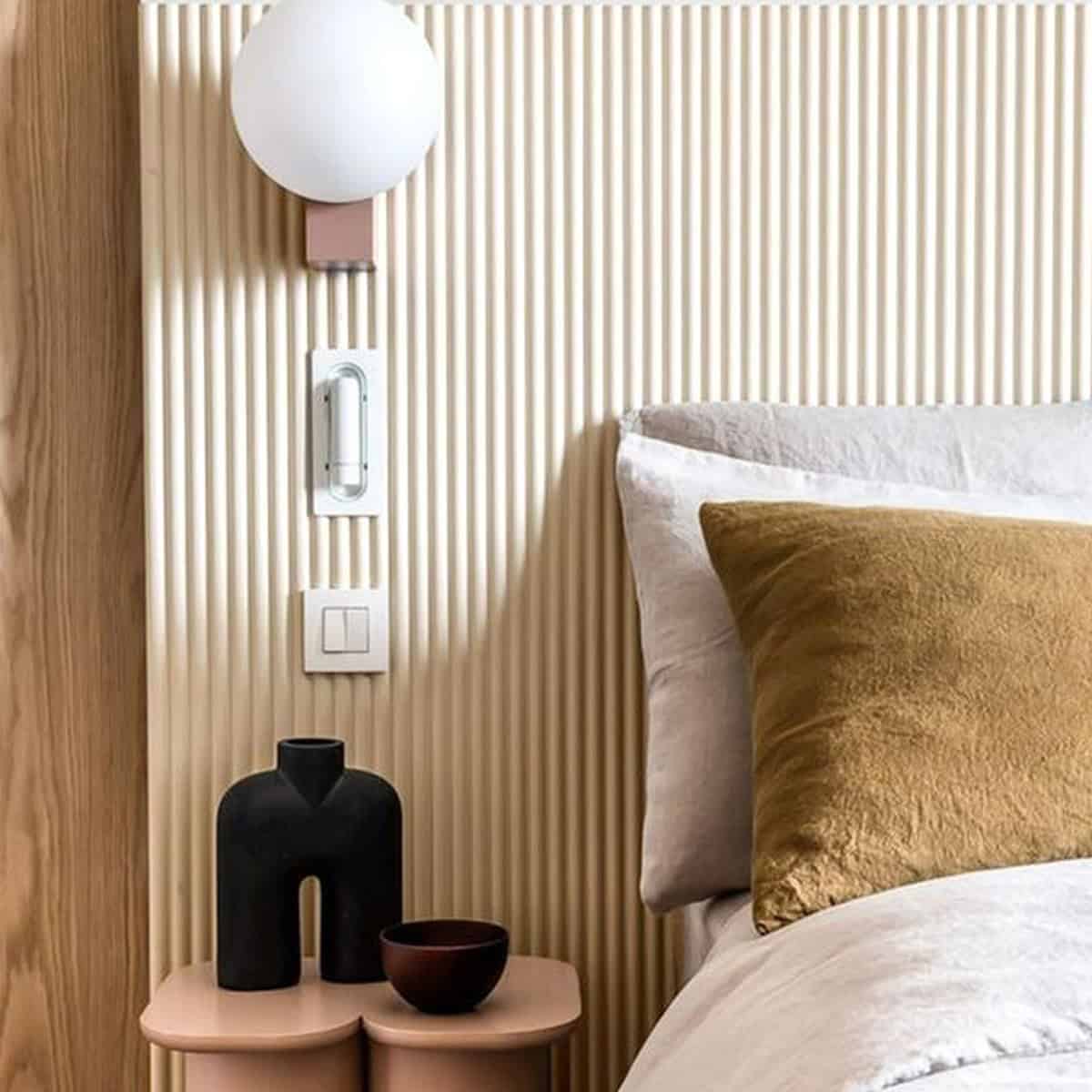 3D Πάνελ τοίχου MDF White matte 2800 x 100 x 18mm